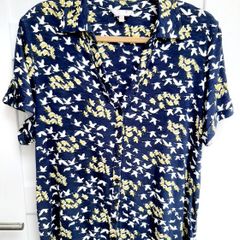 Navy jersey-like shirt UK 20