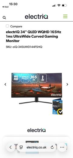 electriQ 34 Curved Gaming Monitor