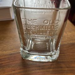 Old bush mills whisky glass square shaped
