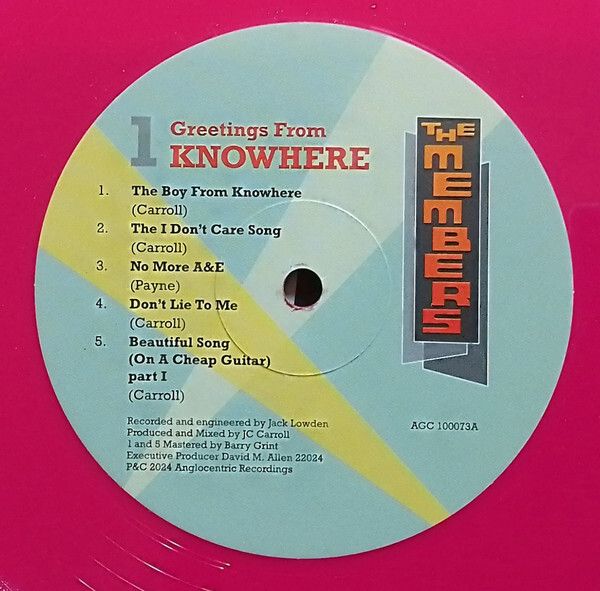 The Members: Greetings From Knowhere LP Limited Edition, Red Vinyl