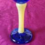 Murano Style Cobalt Blue And Yellow Glass Stemmed Goblet Image 8