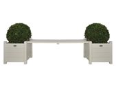 Esschert Design Planters with Bridge Bench White CF33W