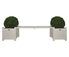 Esschert Design Planters with Bridge Bench White CF33W