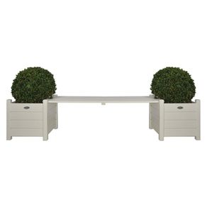 Esschert Design Planters with Bridge Bench White CF33W