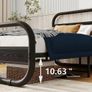 Double Bed Frame with Headboard, Metal Platform Bed Frame with Wood Headboard/Mattress Base/Metal Slat Support/Underbed storage/Black Bed Frame Double Bed 4ft6 Image 4
