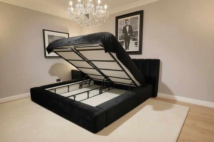 Gas lift super king ottoman bed brand new half price