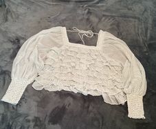 Womens White and Grey Dotted Blouse New Topshop
