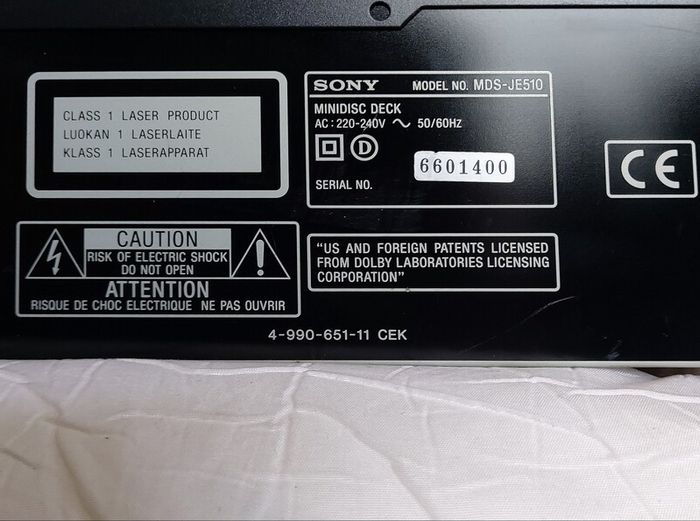 Sony Mini disc recorder MDS JE 510