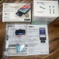 Gluco Rx Hct Connect I Blood Diabetes Glucose & Ketone Meter For Iphone with 50 gluco strips and lancets
