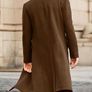 Brand New Men's Casual Slim Fit Wool Coat Notched Collar - Tan Image 4