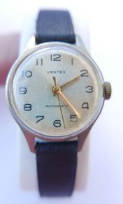 Vintage Ventex Antimagnetic Windup Brass Toned  Strap  Watch (in working order)