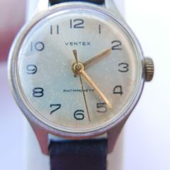 Vintage Ventex Antimagnetic Windup Brass Toned  Strap  Watch (in working order)