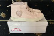 A Dee baby pink and gold heart high tops eu 32 uk 13