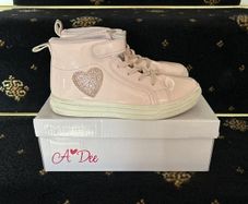 A Dee baby pink and gold heart high tops eu 32 uk 13