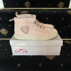 A Dee baby pink and gold heart high tops eu 32 uk 13