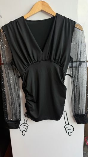 Black Long Sleeve Top - Size S