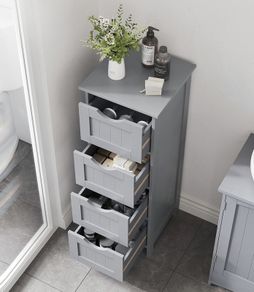 New Bathroom Floor Storage Cabinet (Grey) FREE P&P