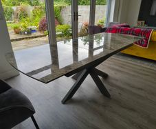Dining table polished stone