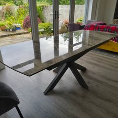 Dining table polished stone