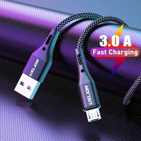 USLION Micro USB Fast Charging QC 3.0-2.0 2A (3M) & Data Sync Nylon Braided Cable (Brand New/Warranty)