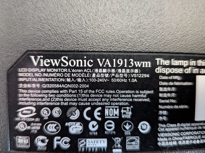 Viewsonic VGA monitor