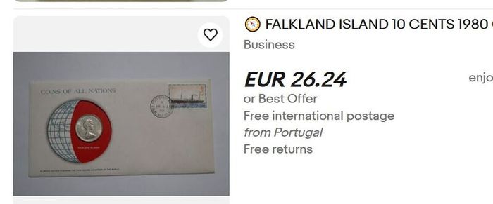 Falkland Islands BUNC Coin Stamp Cover 1980