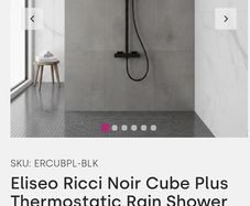 Eliseo Ricci black thermostatic rainfall shower brand new