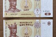 Moldova 2x1 Leu 2006 Consecutive Banknotes