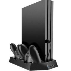 New PS4 Dual Controller Charger Console Vertical Docking Cooling Fan Stand #1380