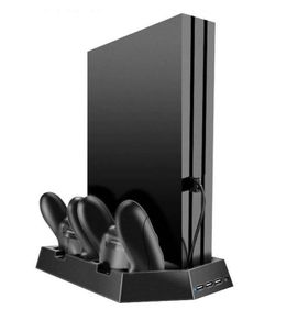 New PS4 Dual Controller Charger Console Vertical Docking Cooling Fan Stand #1380