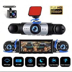 4 lense dash cam with 32gb memory card