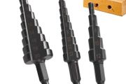 3Pcs HSS Straight Groove Step Drill Bit 3-12mm 4-12mm 4-20mm Nitride Black Hex Wood Metal Hole Cutter Core Drilling Tools Set