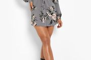 Grey shirt dress