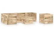 7 Piece Garden Lounge Set Green Impregnated Pinewood