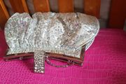 silver clutch with sequins