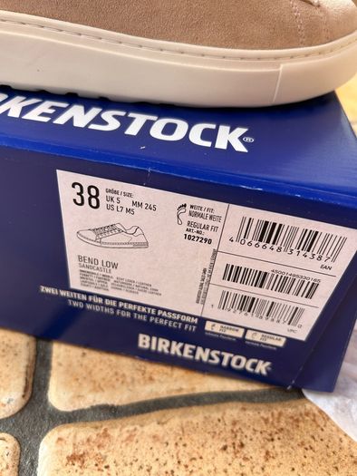 Birkenstock Brand New Bend Low Sandcastle Suede Leather Shoes Size 38