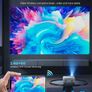 Mini Projector, ClokoWe WiFi Projector with Projector 1080P Full HD, 14000 Lux Portable Video 4K Projector Compatible with iphone TV Stick PS5 HDMI USB, Multimedia Home Movie Theater Projector Image 3