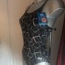 BNWT Zoggs Aqualast 100 % chlorine proof High leg Black & White Sprint back swimsuit size UK12 EU40 Postage included Image 2
