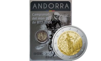 Andorra 2 Euro Base Metals Brilliant Uncirculated Coin 2024 - Mountain Bike World Championship