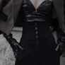 Black Faux Leather Strapless Corset  Bustier Top Image 4