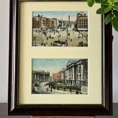 Framed Original Vintage Dublin Postcards Sackville Street & Trinity College