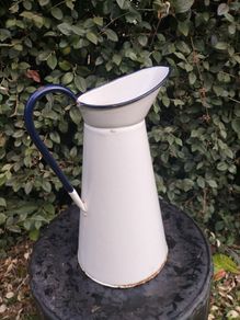 Vintage Enamel Water Jug Pitcher