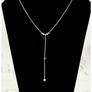 Sterling Silver 925 Lariat Chain Necklace Image 2
