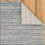 Blue loop rug thin pile stripes Image 3