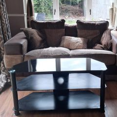Black glass TV stand