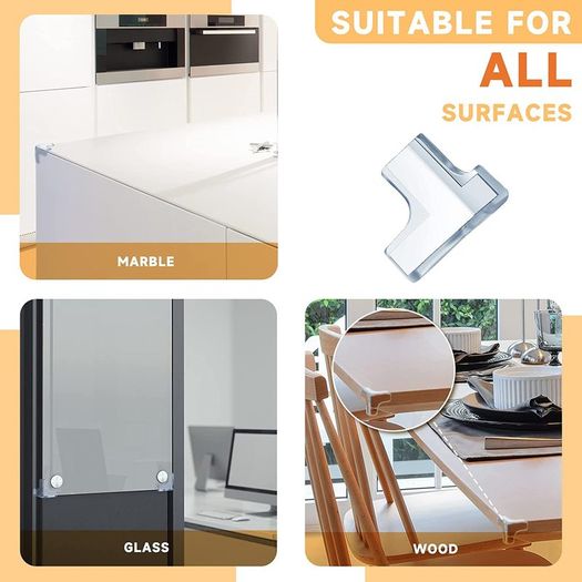 Corner Protector Baby Proofing Safety Table Corner Guards Baby Proof Safety Products Pre Taped Furniture Protector Clear Edge Bumpers Guard for Baby, Kids, Fireplace, Countertop (8)