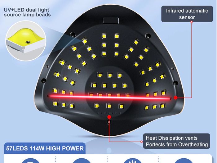 114W SUN X7 MAX UV LED Lamp for Manicure Nail Lamps Nail Dryer for Curing UV Gel Nail Tools With Sensor LCD Display