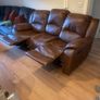 leather 3 seater recliner brown Image 2