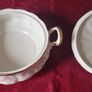 9 Piece Royal Albert Victoriana Rose Bone China Gold Gilt Lidded Tureen And Soup Bowls Set Made In England Image 5