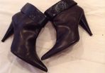 Lulu Guinness Black Leather Ankle Boots